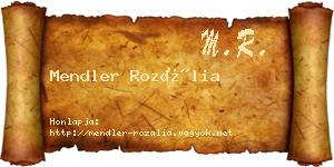 Mendler Rozália névjegykártya